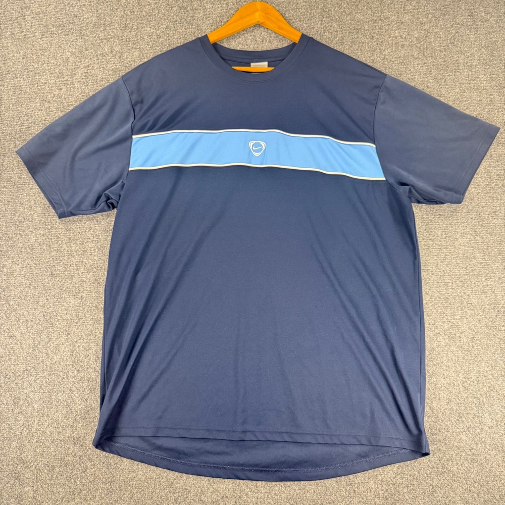 Vintage Nike Y2K Center Swoosh Short Sleeve Performance T-Shirt Men's XL Blue